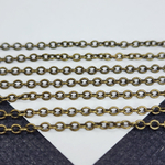 Цепочка, бижутерный сплав, 2.5×2×0.45мм, овальное паяное звено