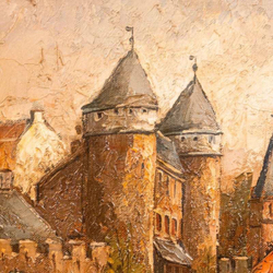 Винтаж: Картина «Городской Пейзаж»