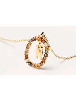 Колье Буква N серебро 925 пробы покрытое золотом