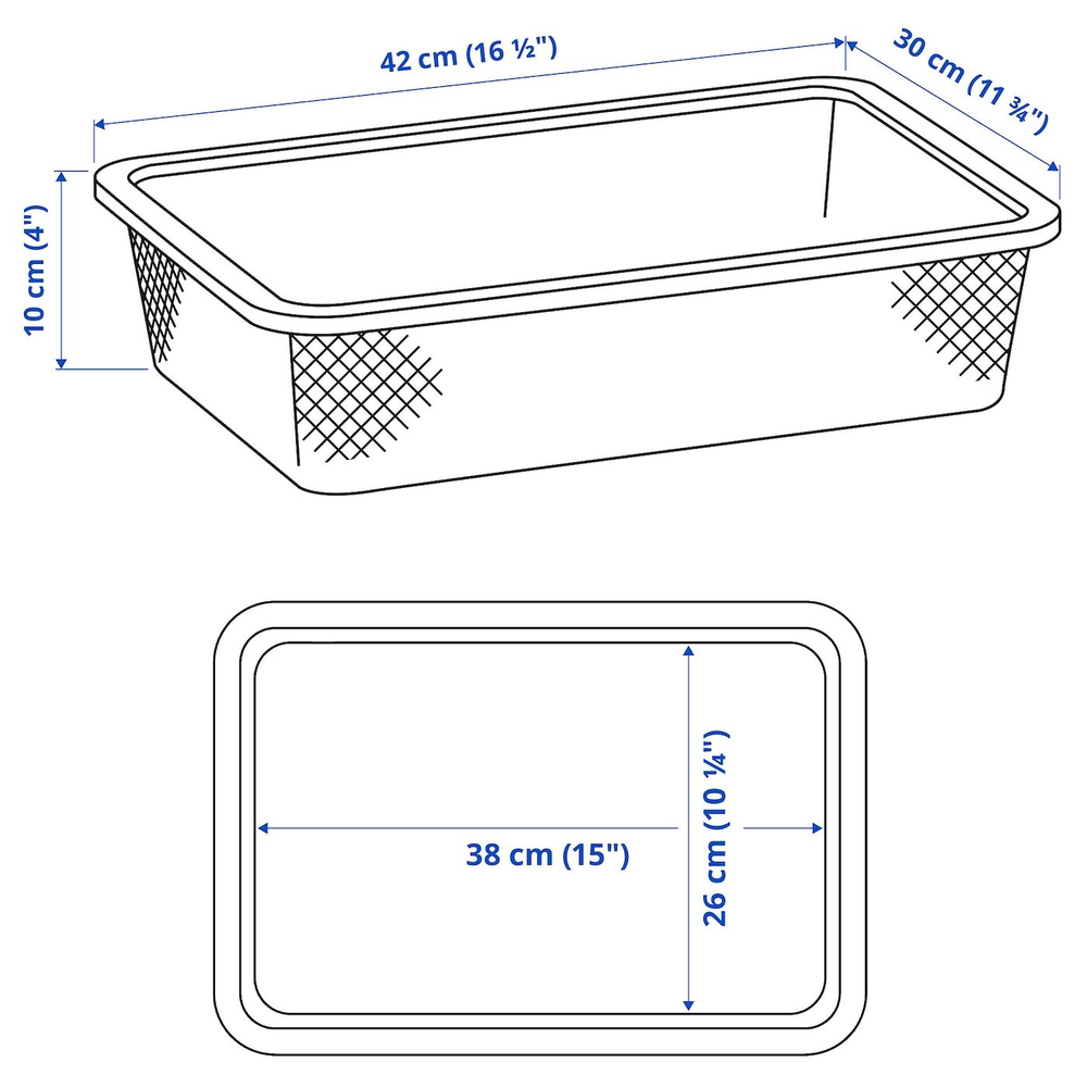 IKEA TROFAST  (ИКЕА ТРОФАСТ)  -  Контейнер из проволоки, светло-зеленый-серый, 42x30x10 см