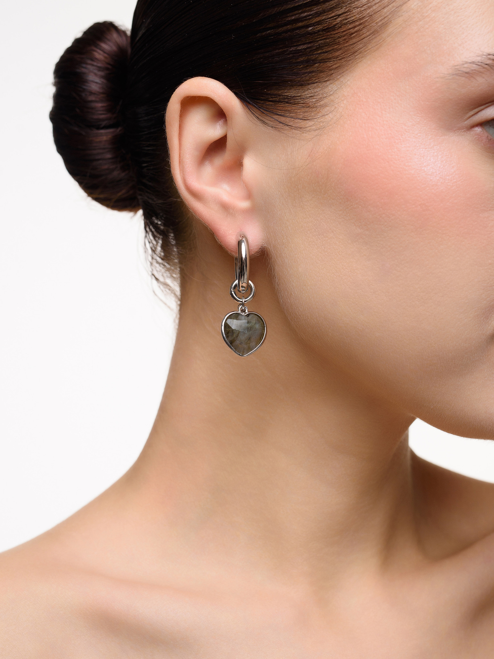 Серьги "Lovely" с лабрадором Silver