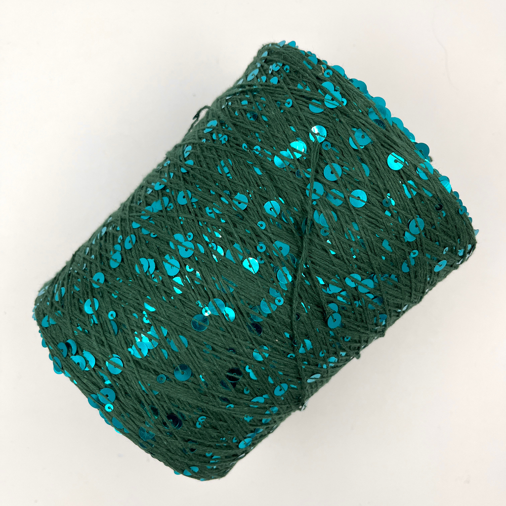 Королевские пайетки (3 и 6 мм), хлопок 100%, 330 м в 100 г , изумруд