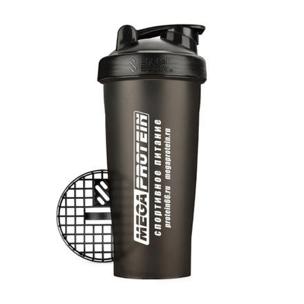 Шейкер 600мл Черный (MegaProtein)