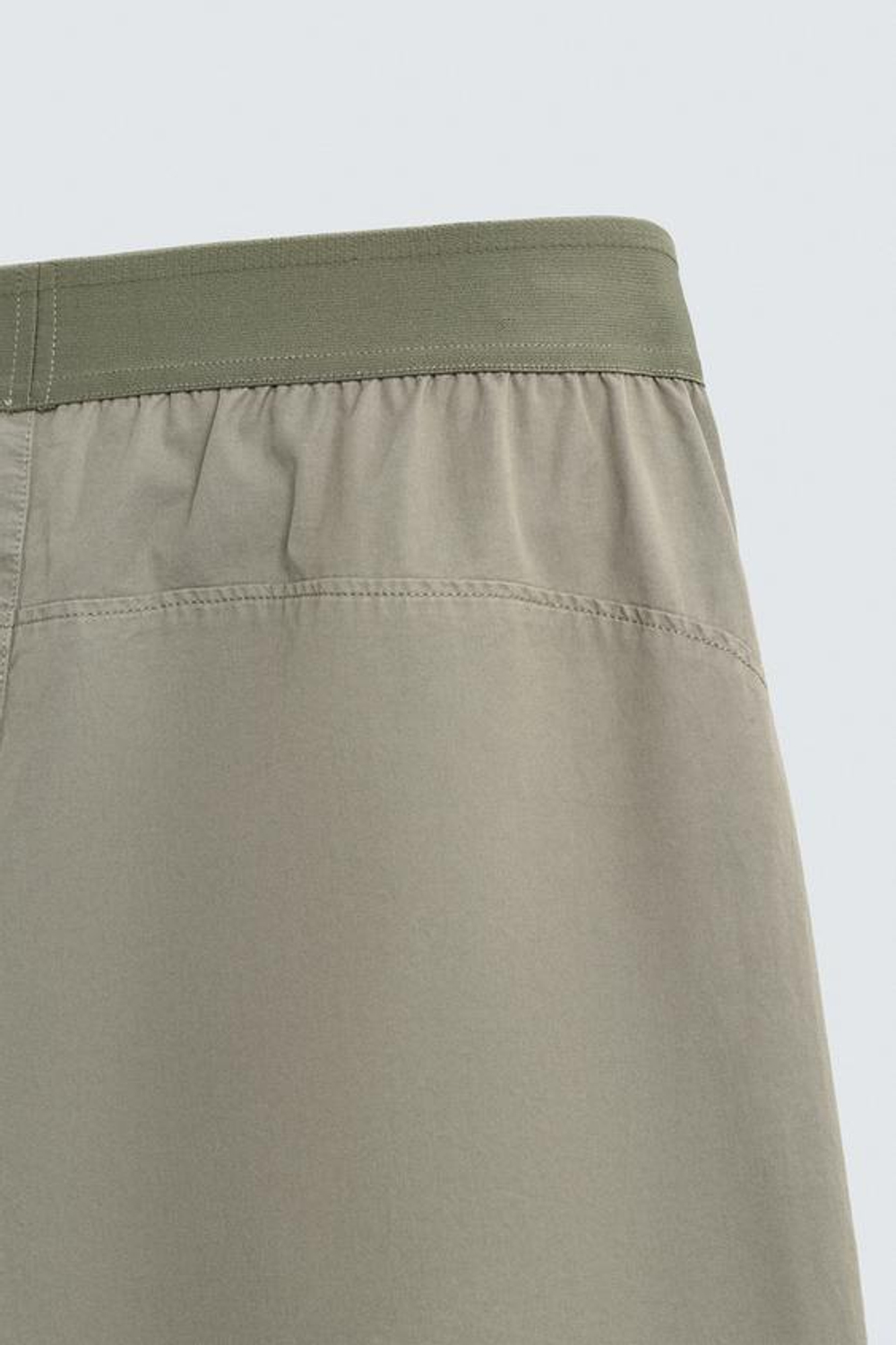 ZARA БРЮКИ-ПАРАШЮТ RELAXED FIT, СВЕТЛЫЙ ХАКИ