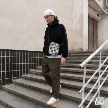 Сумка через плечо ТАЙНА черный/шашка белая