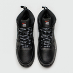 кроссовки Nike Air Force 1 Mid Black / White Swoosh Winter