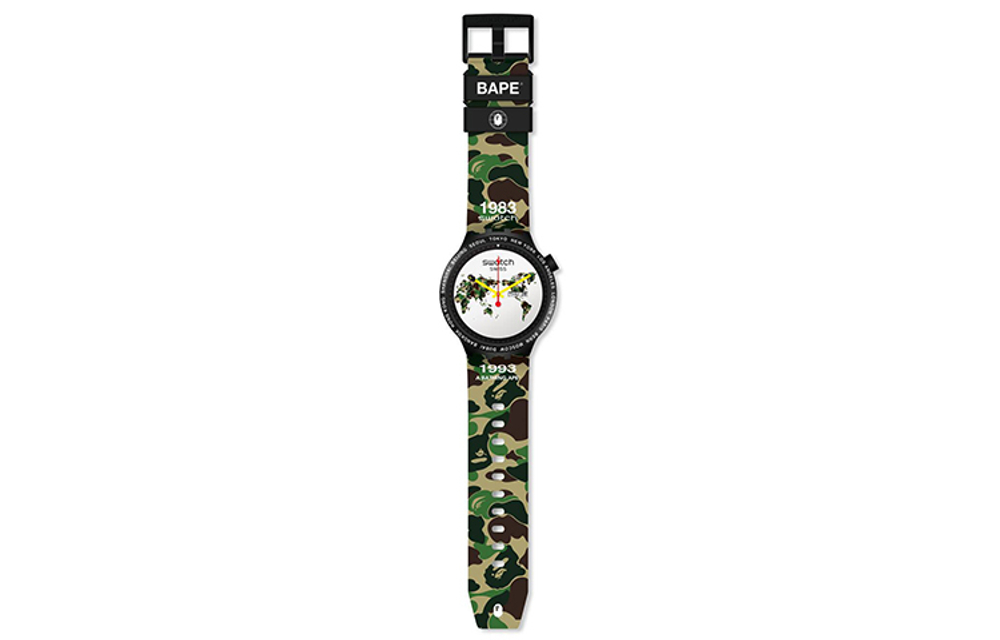 SWATCH Unisex Bape 47mm White Watch SO27Z700