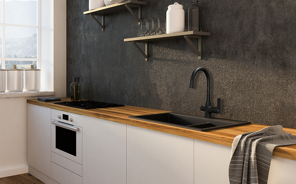 Смеситель для кухни Lemark Ursus LM7261BL Черный матовый