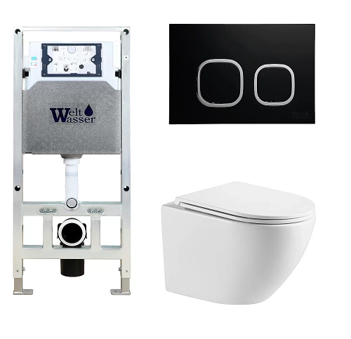Унитаз с инсталляцией WeltWasser AMBERG 506 ST + MERZBACH 043 GL-WT + AMBERG RD-BL