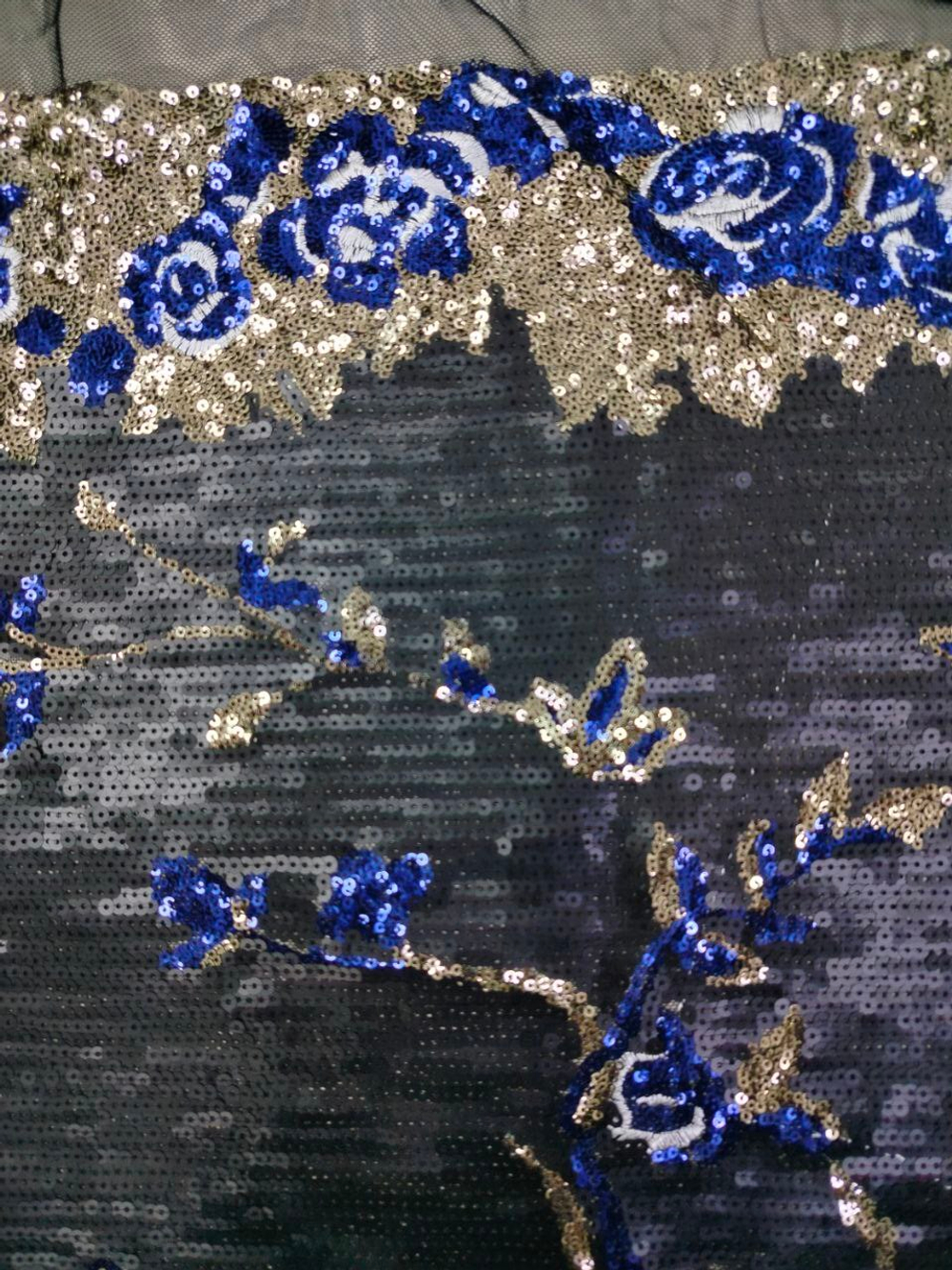 Пайетка на сетке черный купон