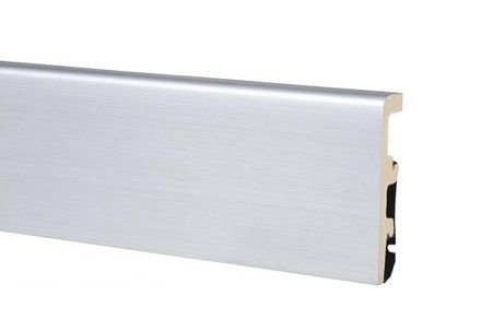 Плинтус Integra 02 аллюминий, 2400x80x20 мм