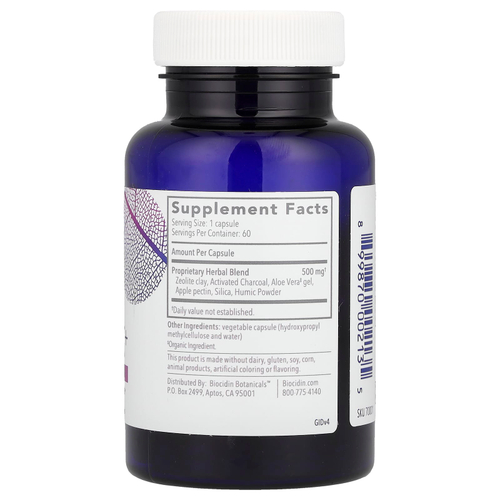 Biocidin Botanicals, GI Detox™ +, цеолит, древесный уголь и растительная формула, 60 капсул