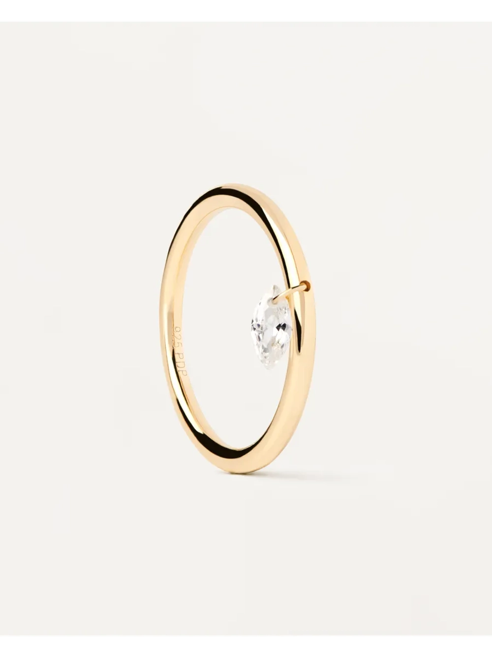 Кольцо женское PDPaola Rain Solitary серебро 925 пробы покрытое золотом 750 пробы AN01-966