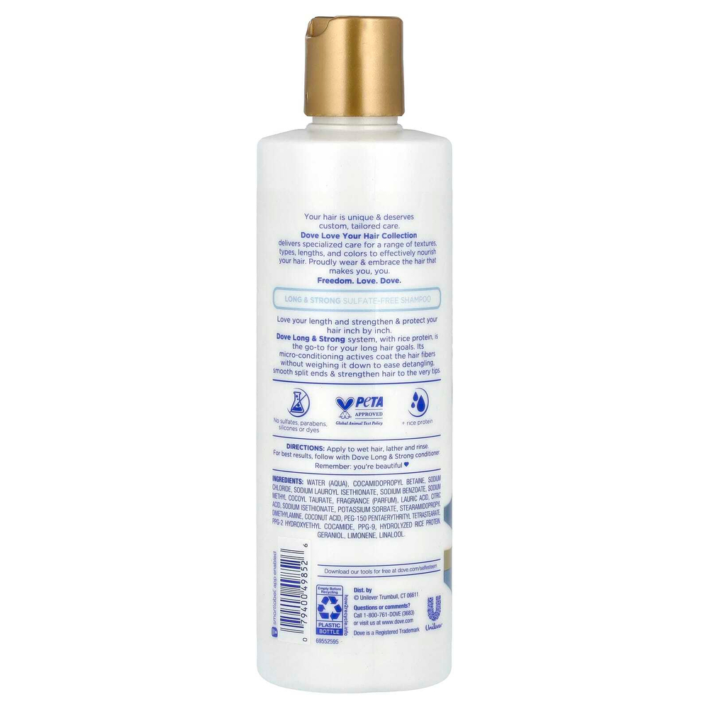 Dove, Love Your Lasting Length, шампунь без сульфатов, 400 мл (13,5 жидк. унц.)