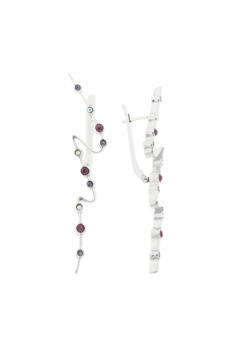 "Онтромэ" серьги в родиевом покрытии из коллекции "Десерт" от Jenavi  с английским замком