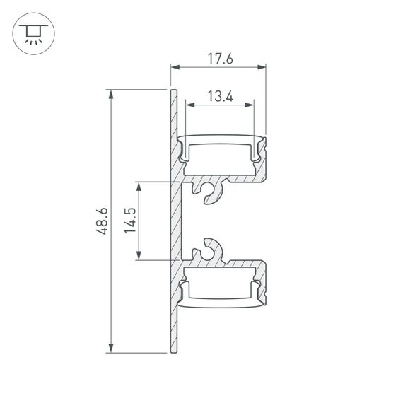 Профиль Arlight ARH-Wall-1849-Dual-2000 Anod 036339