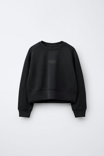 ZARA ТОЛСТОВКА С РЕЛЬЕФНОЙ НАДПИСЬЮ, СЕРЫЙ