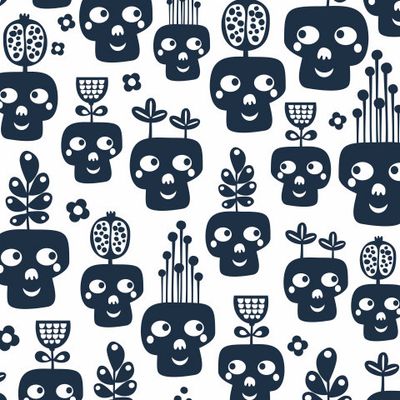 Забавные черепушки с цветами