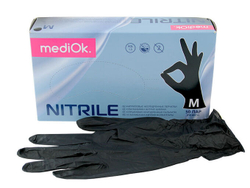 Перчатки нитриловые неопудр. черные MediOk размер М 100шт