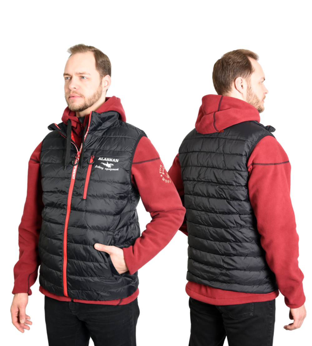 Жилет Alaskan Juneau Vest  M утепленный стеганый черный /красный