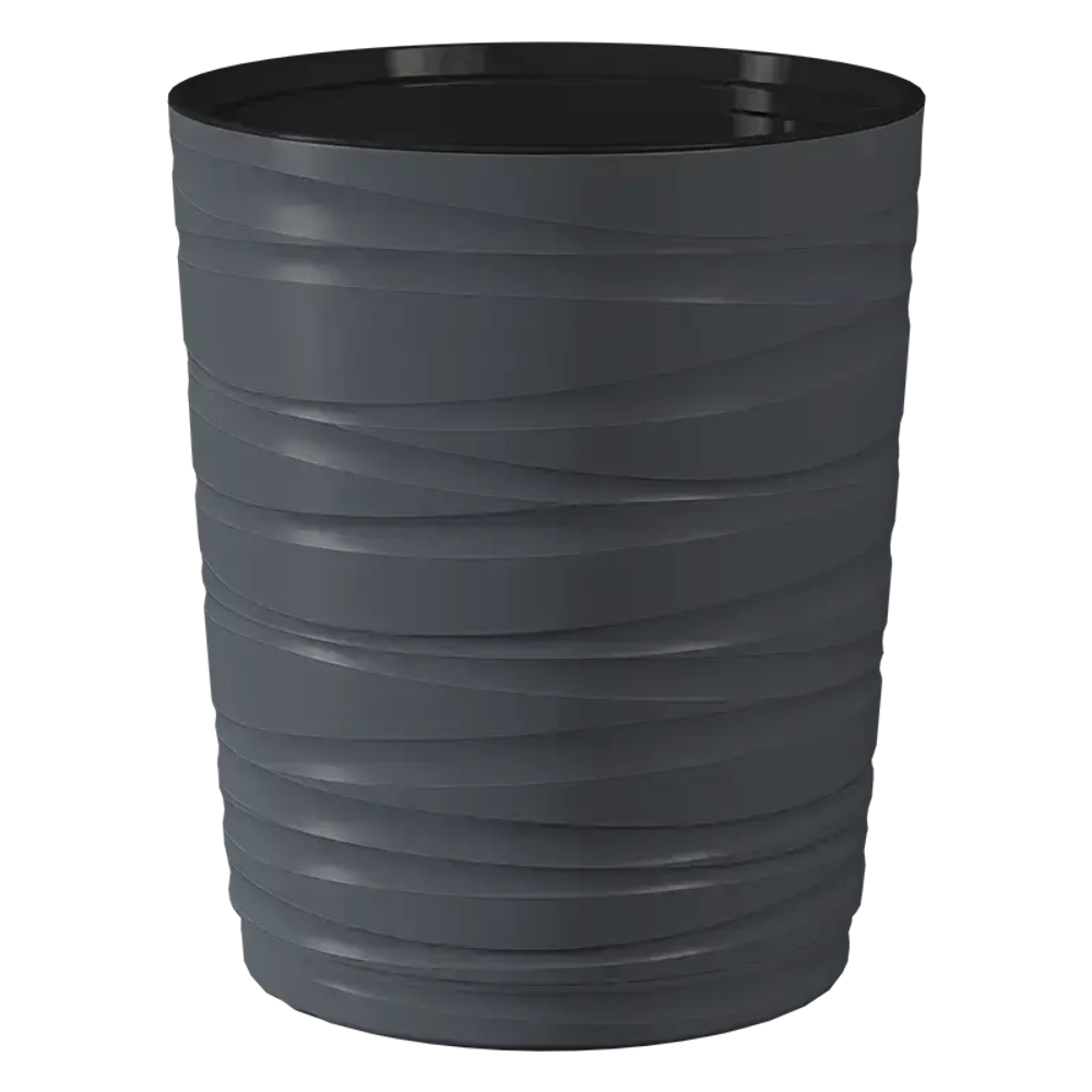 Кашпо для цветов пластиковое 15л d-30 см «Модерн Медиум» Антрацит