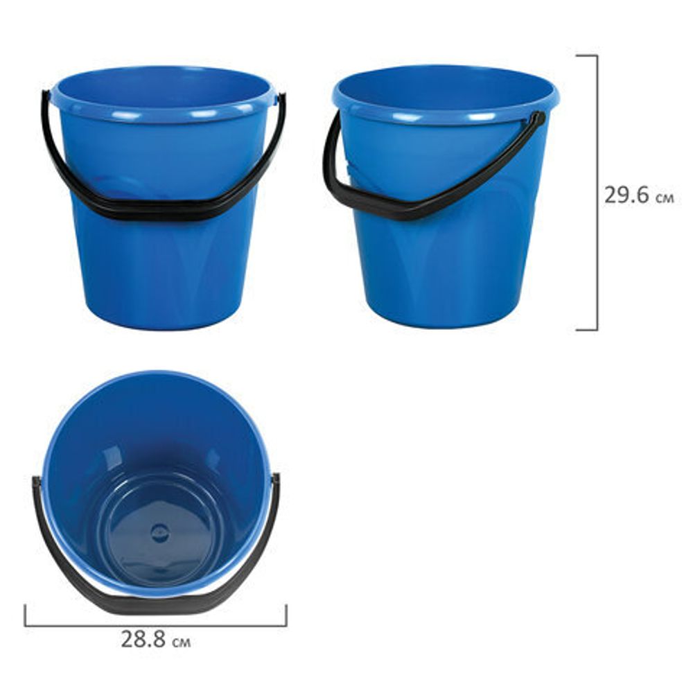 Ведро 12 л, без крышки, пластиковое, пищевое, с узором, цвет синий, LAIMA, 603894
