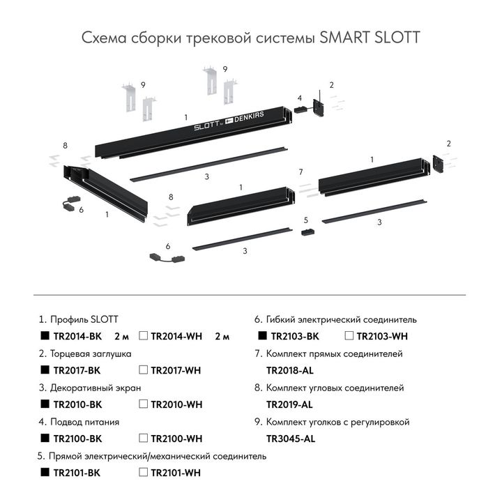 Соединитель прямой Denkirs Smart Slott TR2018-AL