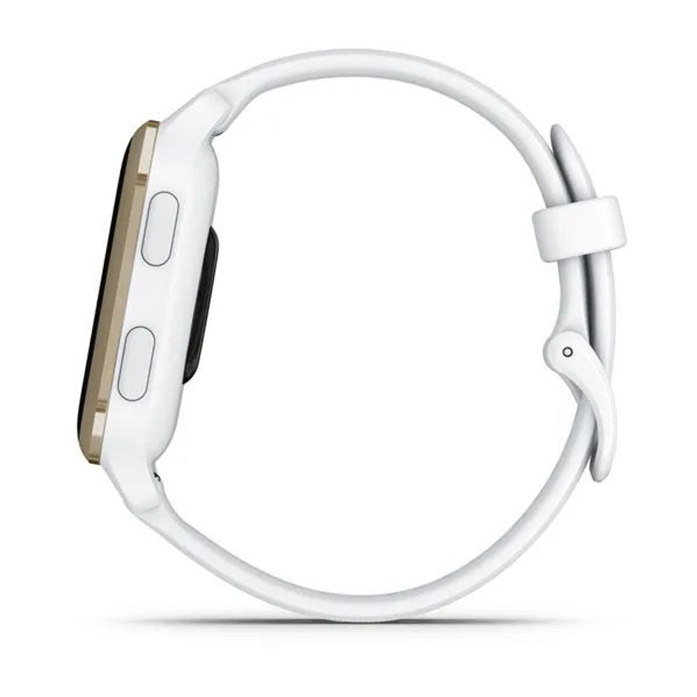 Смарт часы Garmin Venu Sq 2 белые с кремово-золотым алюминиевым безелем