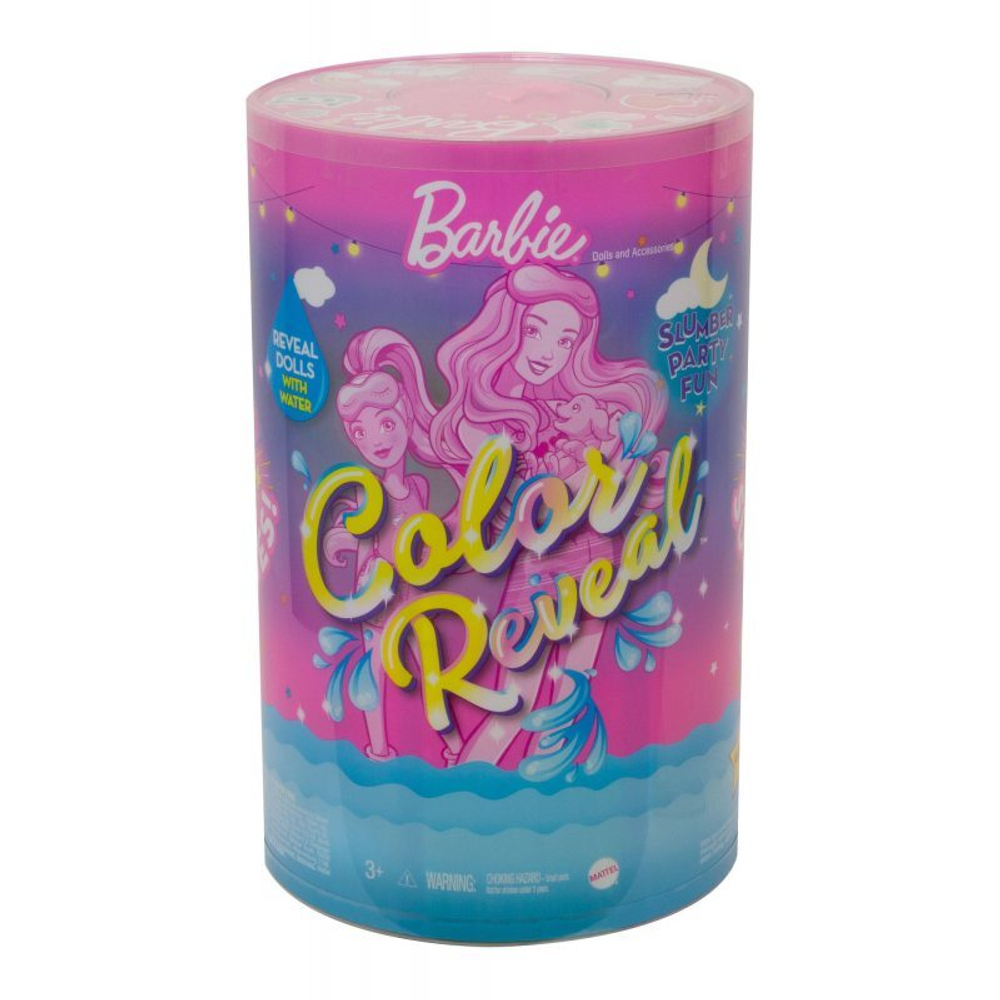 Color Reveal - пижамный набор Party Barbie Doll, Chelsea Doll, 3 животных + аксессуары GRK14