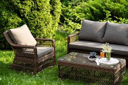 "Гранд Латте" лаунж-зона из искусственного ротанга, цвет коричневый