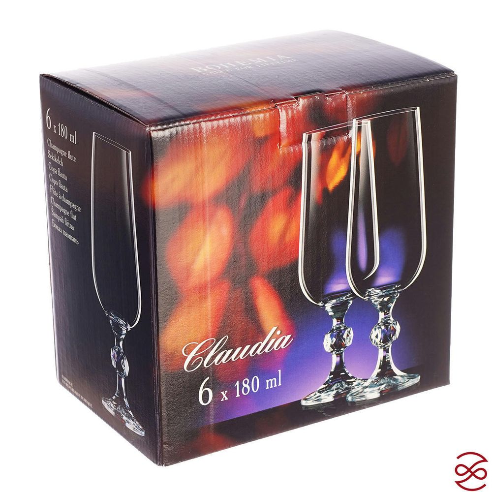 Набор фужеров Bohemia Клаудиа Золото 180мл (6 шт)
