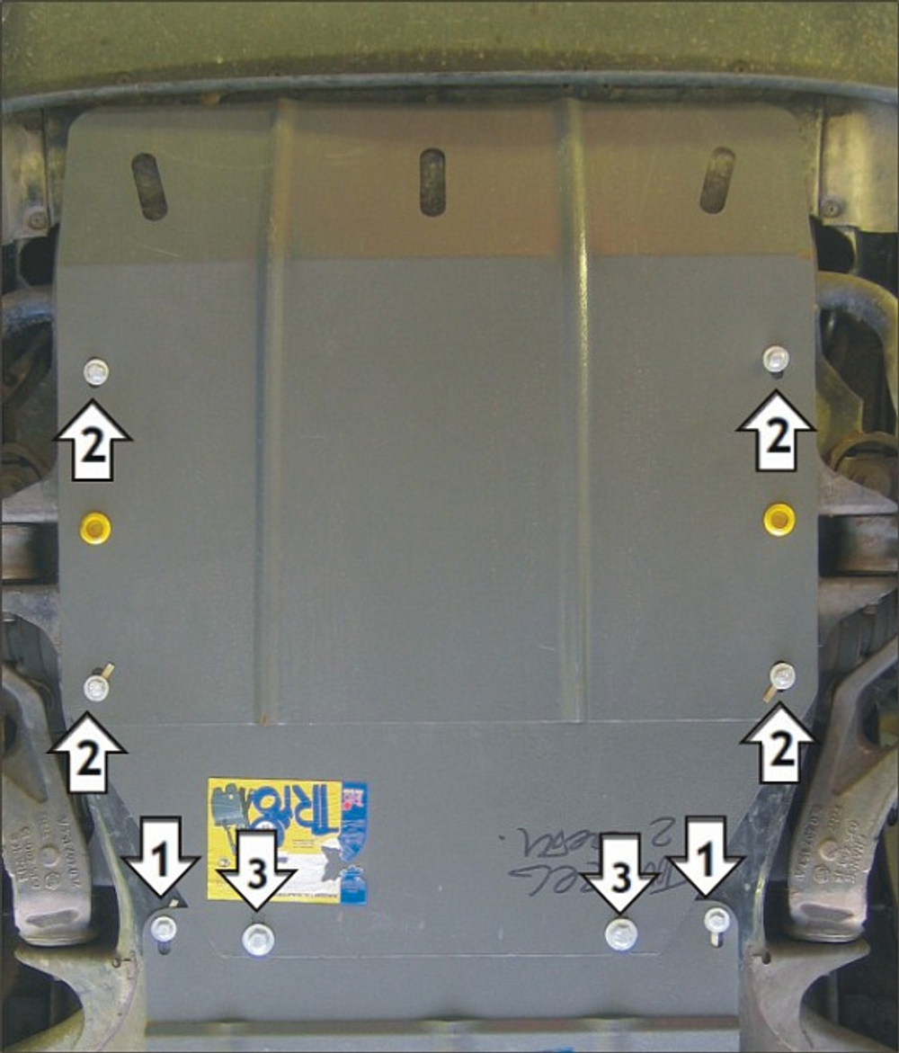 Защита картера Двигателя. 2 мм, Сталь. для Volkswagen Touareg 2002-2018, Porsche Cayenne 2002-2007 MOTODOR.02711