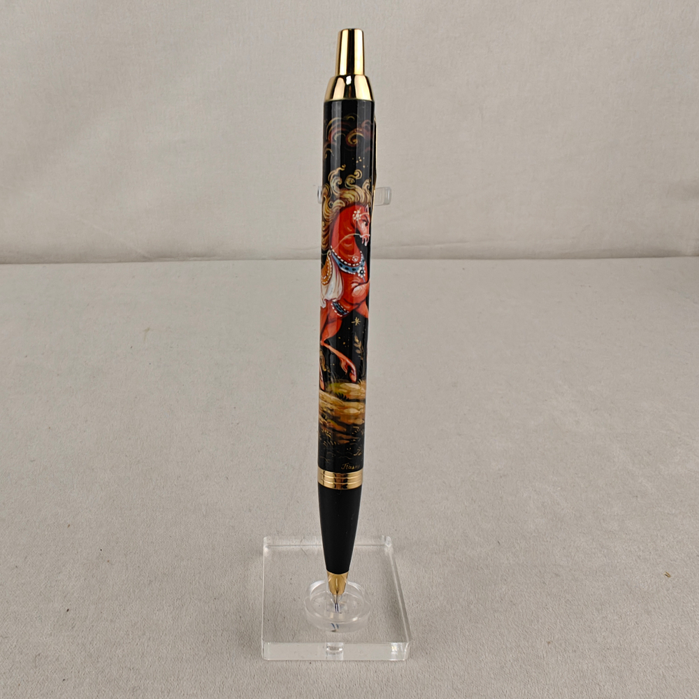 Ручка шариковая Parker "Сказочный конь" красный с ручной росписью в футляре