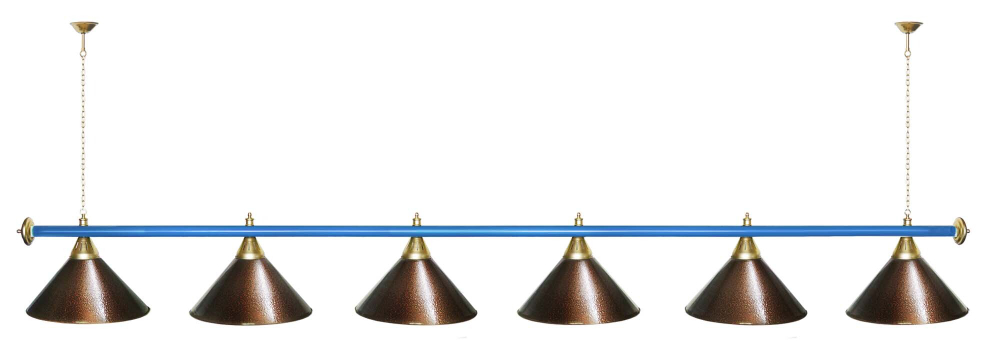 Лампа STARTBILLIARDS 6 пл. (плафоны золотые,штанга золотая,фурнитура золото)