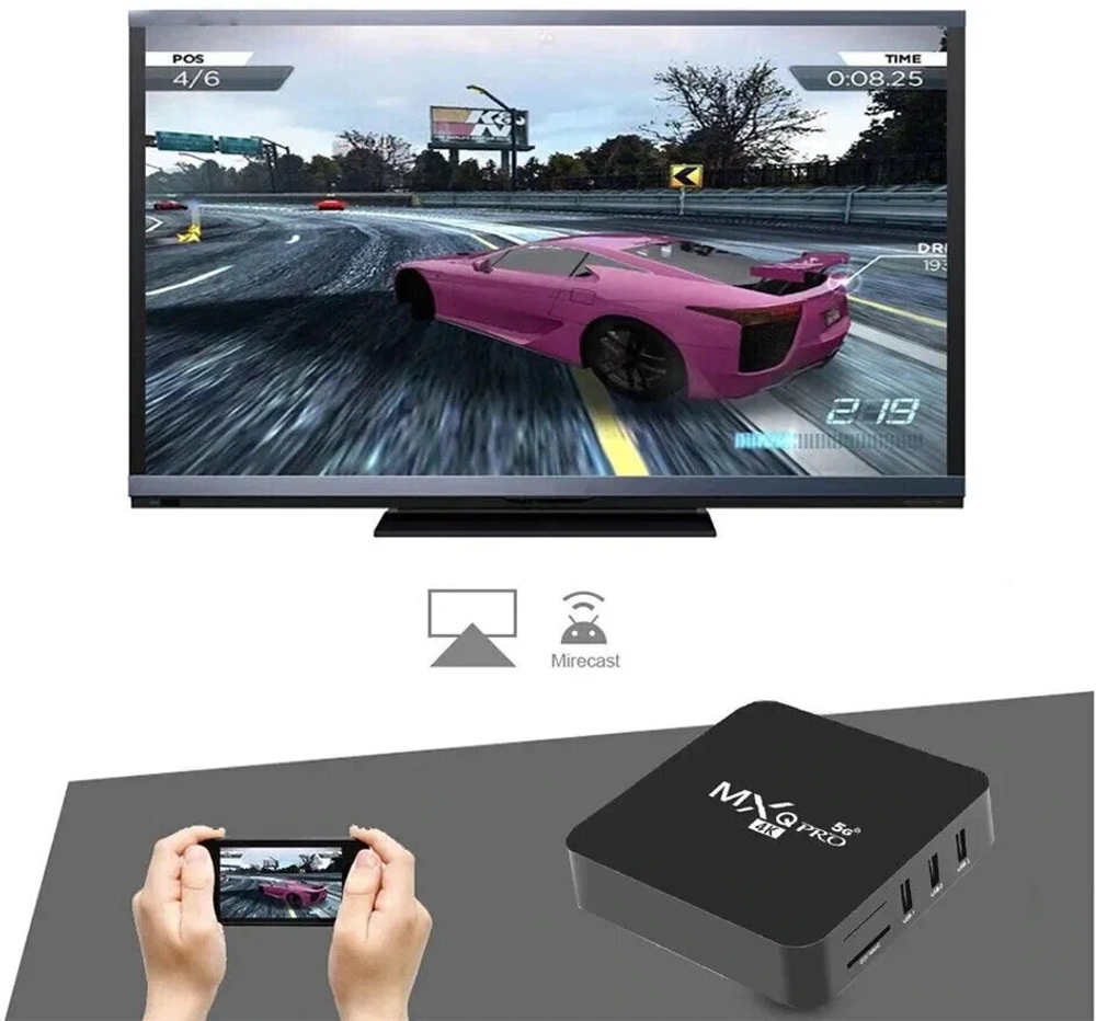Смарт приставка андроид тв 16000 тв каналов и онлайн-кинотеатр mxq pro 4k 5g 1/8gb