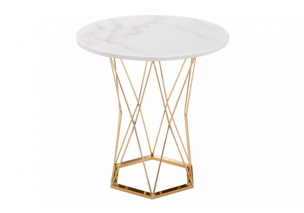 Стол деревянный Woodville Melan white, gold