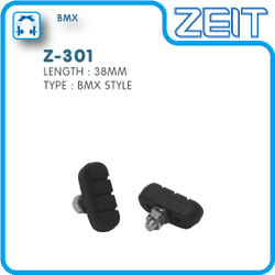 Колодки тормозные ZEIT, для U-br - BMX, 38мм, резьбовые, с шайбами и гайками, комплект -2шт., черные