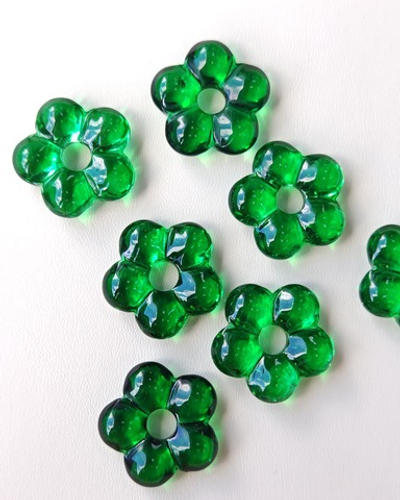 70126-з Подвеска "Цветок" стекло 24мм, зеленый