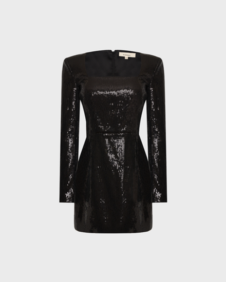 Платье мини с вырезом каре