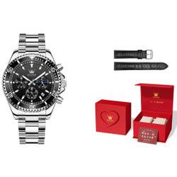 OLEVS Quartz Movement Watch Men"s Watches Black Dial