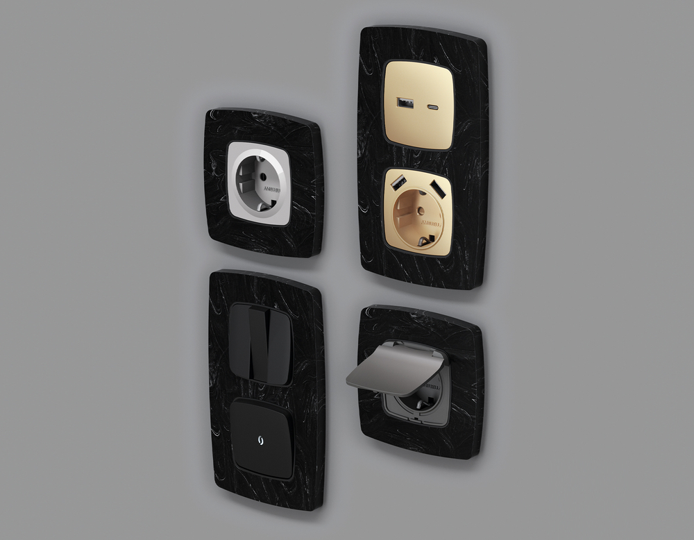 OF940701 Рамка OMEGA Opera (Черный мрамор) 1-ая