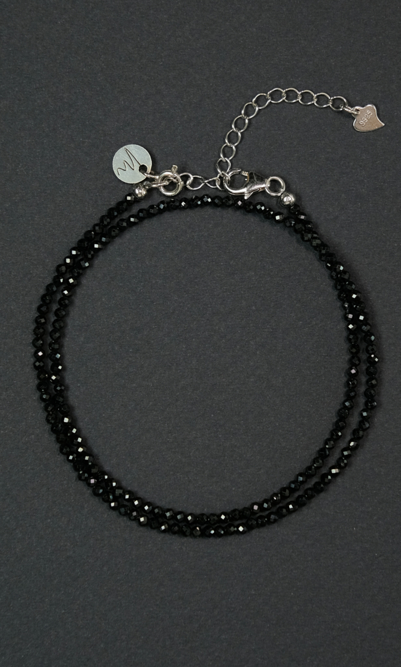 Чокер "Memo about Target" из черной шпинели 33-38 см