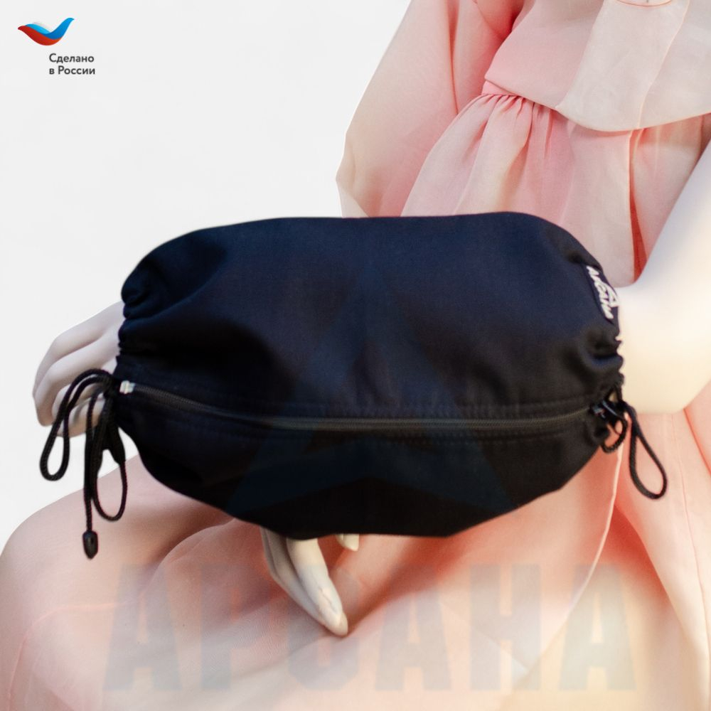 Чехол с открытой кистью на аппарат Илизарова. Ткань Саржа. Цвет изделия черный, молния черная. Размер PPO 9