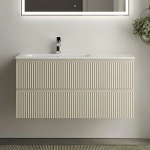 Тумба с раковиной Sancos SNOB R SNR100LCE Beige Soft левая/бежевая матовая