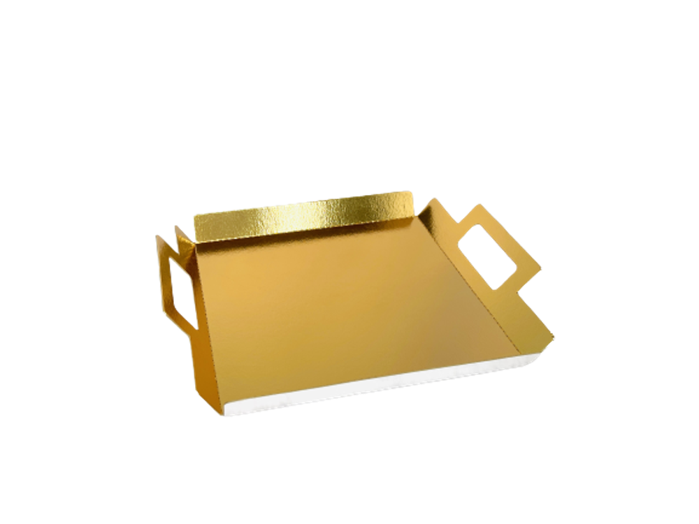 Поднос с ручками Handle Gold&Pearl (золото / жемчуг) квардратный, 1шт Россия