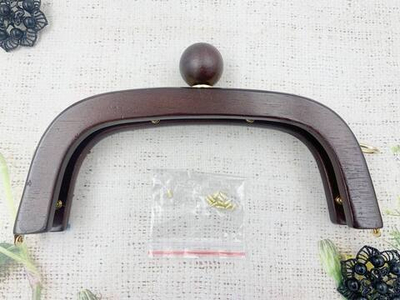 Застежка-фермуар деревянная пришивная, р. 21,5х9 см, коричневый