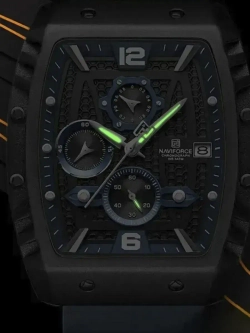Часы наручные кварцевые NAVIFORCE на силиконовом ремешке, черный/синий W8830-02