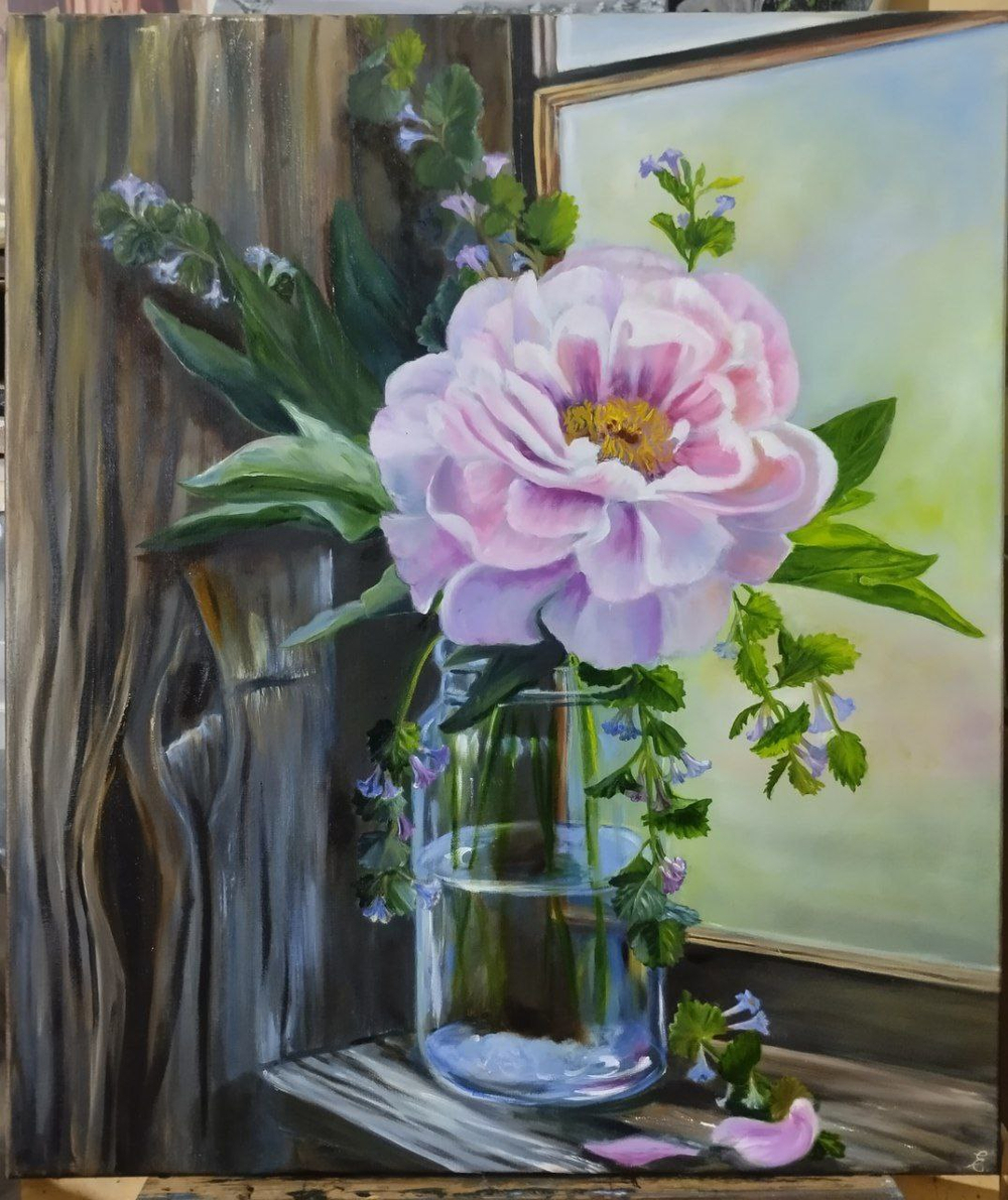 Картина «Лето на подоконнике» | Холст, масло 60х80 см | Художница Ефимова Ольга