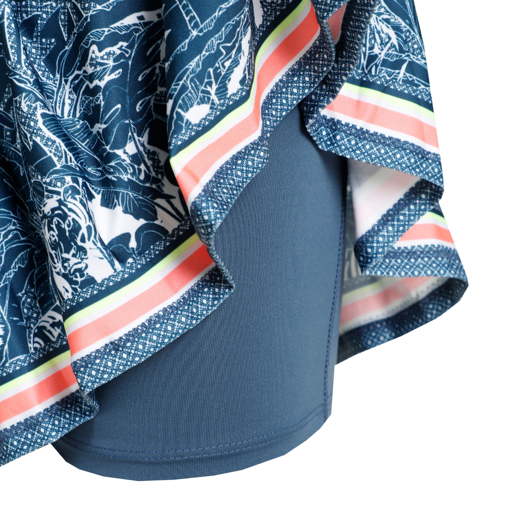 Женская теннисная юбка Lucky in Love Long Paradiso Pleated Skirt Women - Blue, Multicoloured