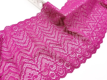 Эластичное кружево, 22см, Италия, фуксия, (Арт: EKI-009), м